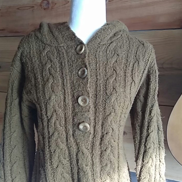 Cable Knit Hooded Sweater - Picture 2 of 8